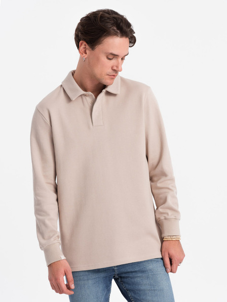 Ombre Clothing Felpa uomo beige collo basico Ombre Clothing