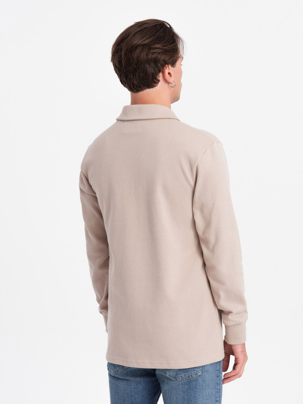 Ombre Clothing Felpa uomo beige collo basico Ombre Clothing