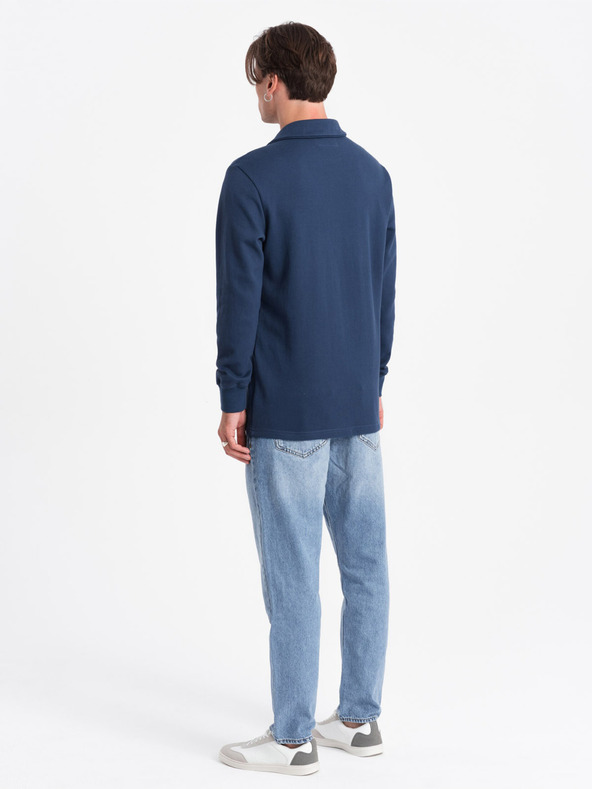 Ombre Clothing Felpa con collo basic blu scuro da uomo Ombre Clothing
