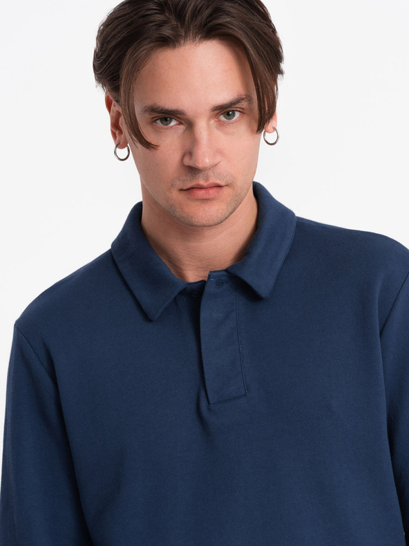 Ombre Clothing Felpa con collo basic blu scuro da uomo Ombre Clothing