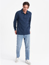 Ombre Clothing Felpa con collo basic blu scuro da uomo Ombre Clothing