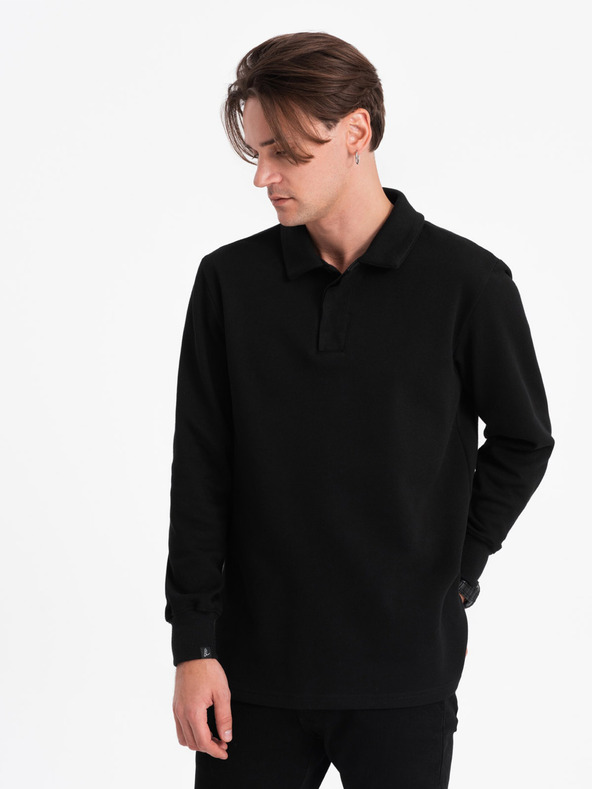Ombre Clothing Felpa con collo basic da uomo nero Ombre Clothing