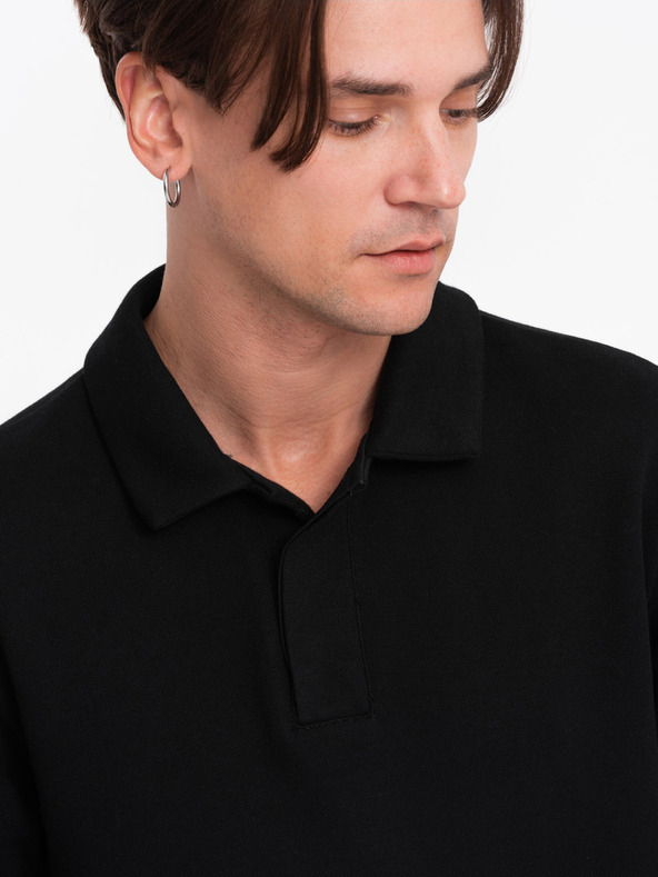 Ombre Clothing Felpa con collo basic da uomo nero Ombre Clothing