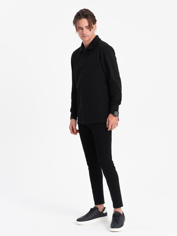 Ombre Clothing Felpa con collo basic da uomo nero Ombre Clothing