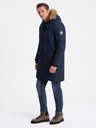 Ombre Clothing Giacca invernale da uomo blu scuro con pelliccia sintetica Ombre Clothing Alaskan