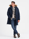 Ombre Clothing Giacca invernale da uomo blu scuro con pelliccia sintetica Ombre Clothing Alaskan