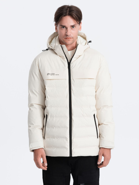 Ombre Clothing Giacca invernale trapuntata da uomo crema Ombre Clothing