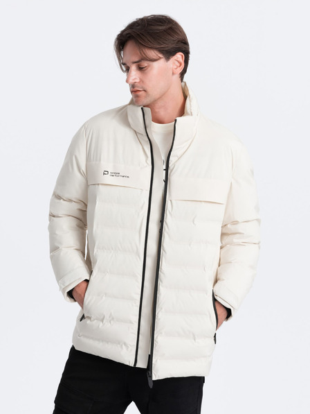 Ombre Clothing Giacca invernale trapuntata da uomo crema Ombre Clothing