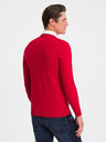 Ombre Clothing Maglione con collo a camicia da uomo rosso Abbigliamento Ombre