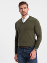 Ombre Clothing Maglione con collo a camicia verde da uomo Abbigliamento Ombre