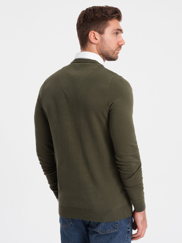 Ombre Clothing Maglione con collo a camicia verde da uomo Abbigliamento Ombre