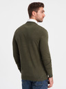 Ombre Clothing Maglione con collo a camicia verde da uomo Abbigliamento Ombre