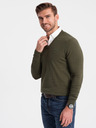 Ombre Clothing Maglione con collo a camicia verde da uomo Abbigliamento Ombre