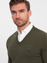 Ombre Clothing Maglione con collo a camicia verde da uomo Abbigliamento Ombre