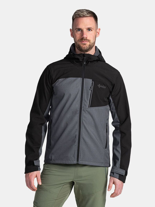 Kilpi Giacca softshell da uomo nera e grigia Kilpi RAVIO-M
