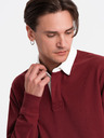 Ombre Clothing Felpa da uomo con collo bordeaux Ombre Clothing