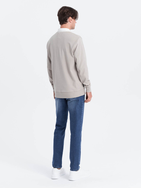 Ombre Clothing Felpa con colletto grigio chiaro da uomo Abbigliamento Ombre