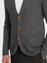 Ombre Clothing Cardigan da uomo grigio con tasche Ombre Clothing