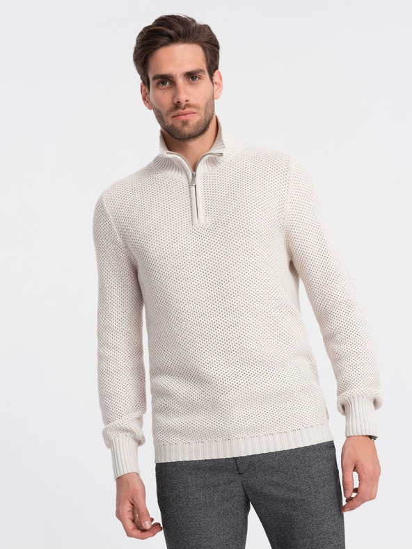 Ombre Clothing Maglione da uomo con colletto crema Ombre Clothing