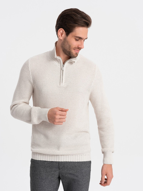 Ombre Clothing Maglione da uomo con colletto crema Ombre Clothing