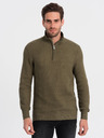 Ombre Clothing Maglione con colletto da uomo Khaki Ombre Clothing