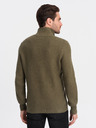 Ombre Clothing Maglione con colletto da uomo Khaki Ombre Clothing