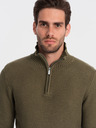 Ombre Clothing Maglione con colletto da uomo Khaki Ombre Clothing