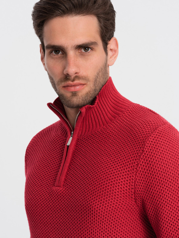 Ombre Clothing Maglione con colletto rosso da uomo Ombre Clothing