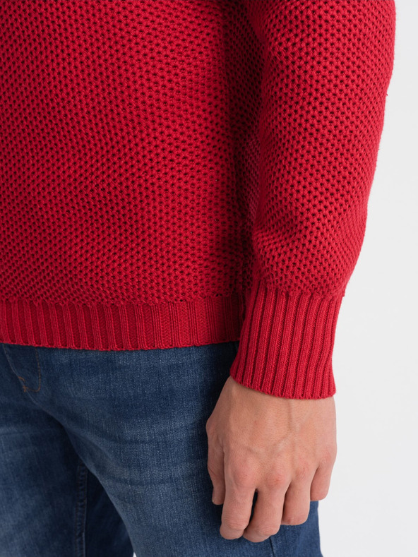 Ombre Clothing Maglione con colletto rosso da uomo Ombre Clothing