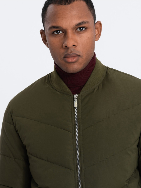 Ombre Clothing Bomber trapuntato Khaki da uomo Abbigliamento Ombre