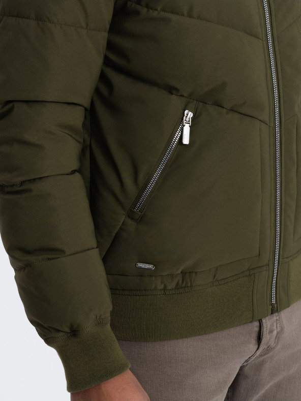 Ombre Clothing Bomber trapuntato Khaki da uomo Abbigliamento Ombre