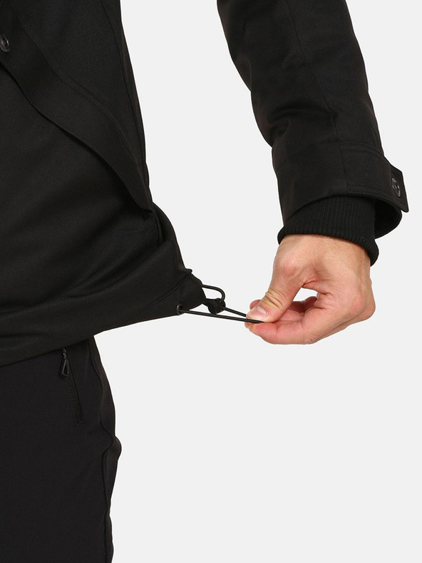 Kilpi Giacca invernale da uomo nera con pelliccia sintetica Kilpi ALPHA