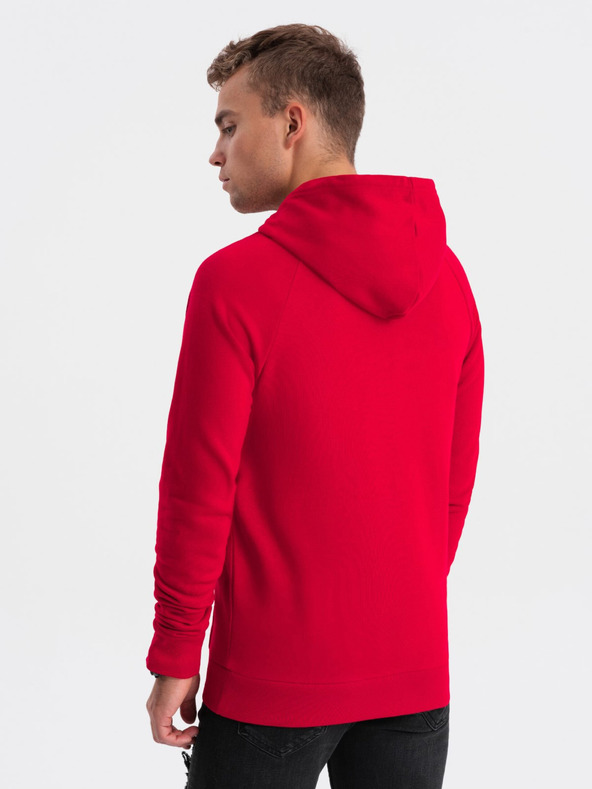 Ombre Clothing Felpa rossa da uomo stampata Ombre Clothing