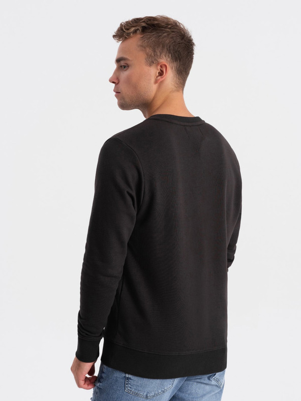 Ombre Clothing Felpa stampata marrone scuro da uomo Ombre Clothing