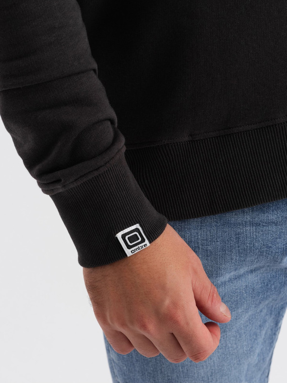 Ombre Clothing Felpa stampata marrone scuro da uomo Ombre Clothing