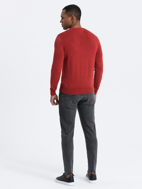 Ombre Clothing Maglione rosso da uomo con scollo a V Ombre Clothing
