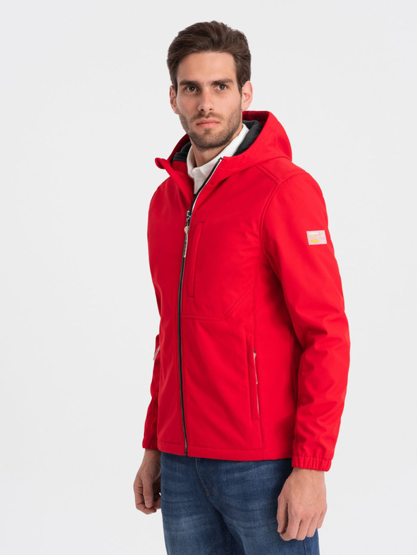 Ombre Clothing Giacca softshell rossa da uomo Ombre Clothing