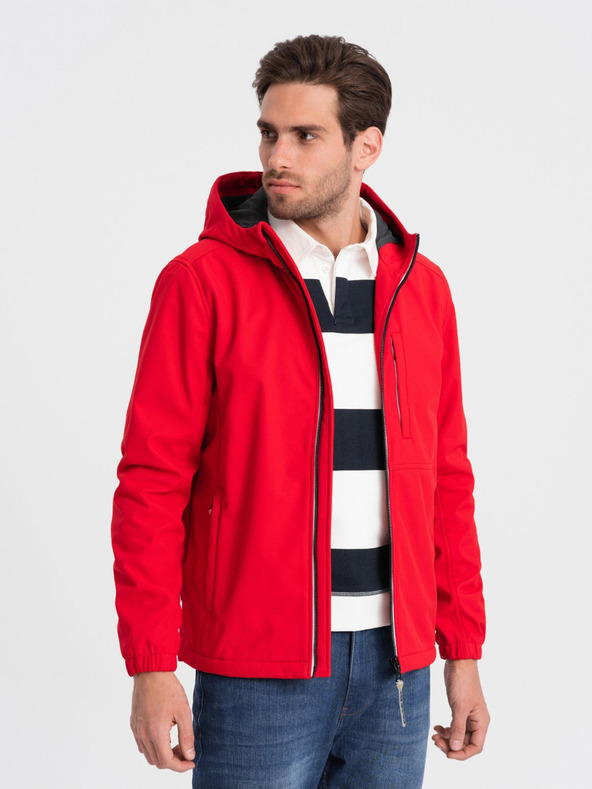 Ombre Clothing Giacca softshell rossa da uomo Ombre Clothing