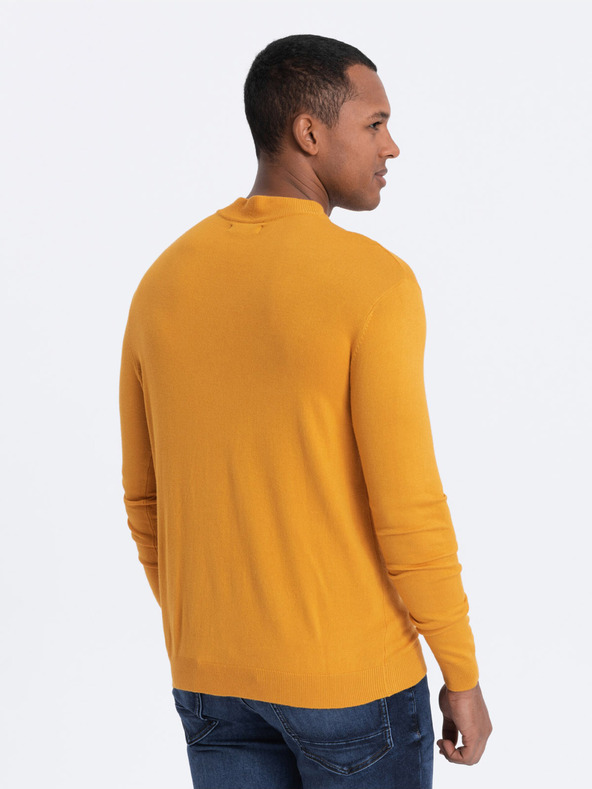 Ombre Clothing Maglione basic da uomo senape con collo alto Ombre Clothing