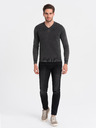 Ombre Clothing Maglione basic da uomo con scollo a V nero Ombre Clothing