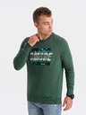 Ombre Clothing Felpa stampata verde da uomo Ombre Clothing