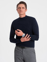 Ombre Clothing Maglione basic blu scuro da uomo con collo alto Ombre Clothing