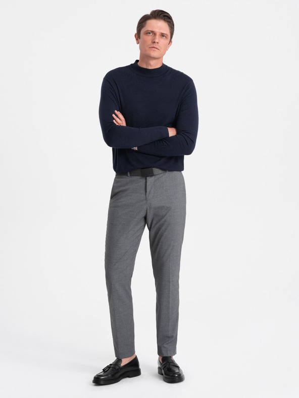 Ombre Clothing Maglione basic blu scuro da uomo con collo alto Ombre Clothing