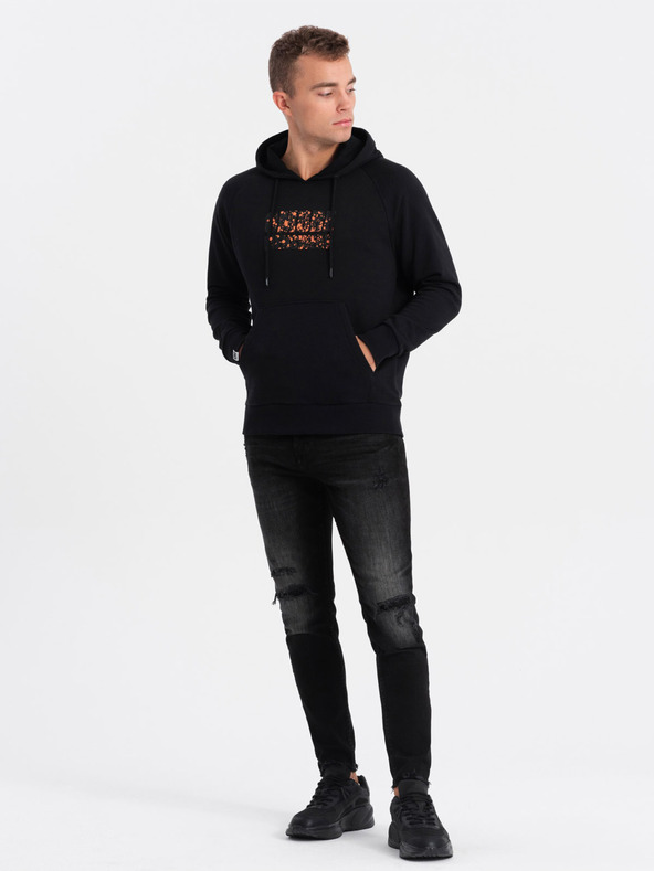 Ombre Clothing Felpa nera con cappuccio da uomo Ombre Clothing