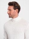 Ombre Clothing Maglione dolcevita basic da uomo color crema Ombre Clothing