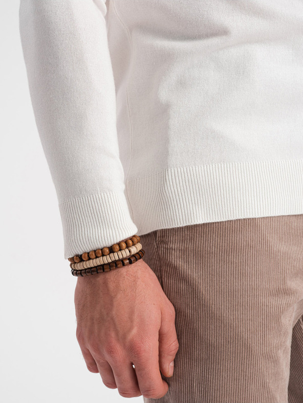 Ombre Clothing Maglione dolcevita basic da uomo color crema Ombre Clothing