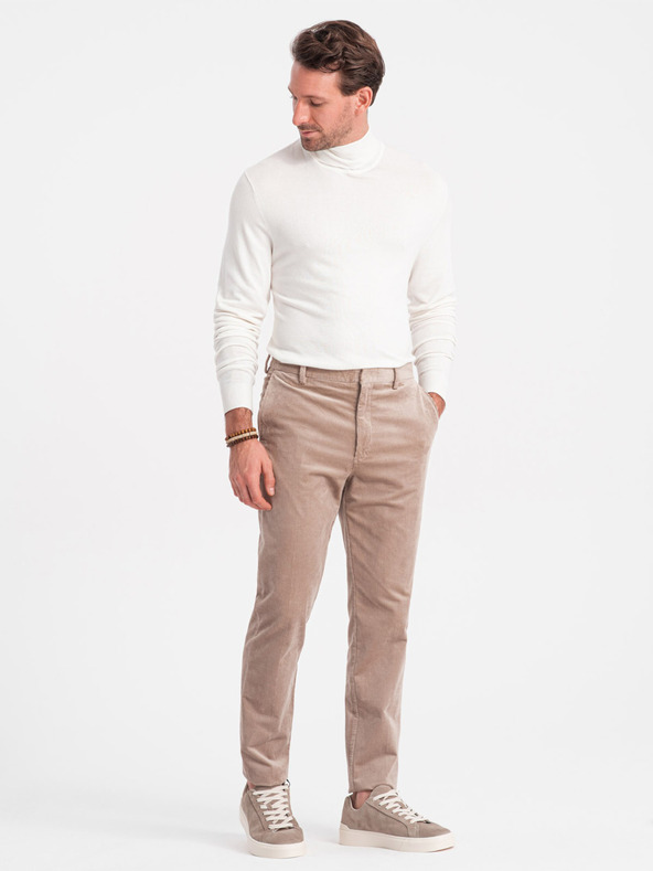 Ombre Clothing Maglione dolcevita basic da uomo color crema Ombre Clothing