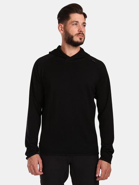 Kilpi Maglione nero da uomo in lana merino Kilpi MOSEO-M