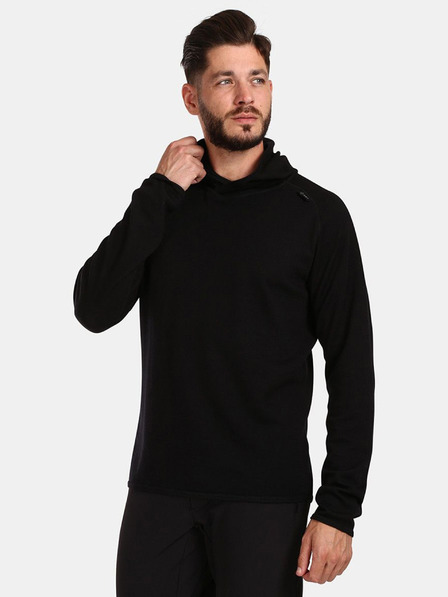 Kilpi Maglione nero da uomo in lana merino Kilpi MOSEO-M