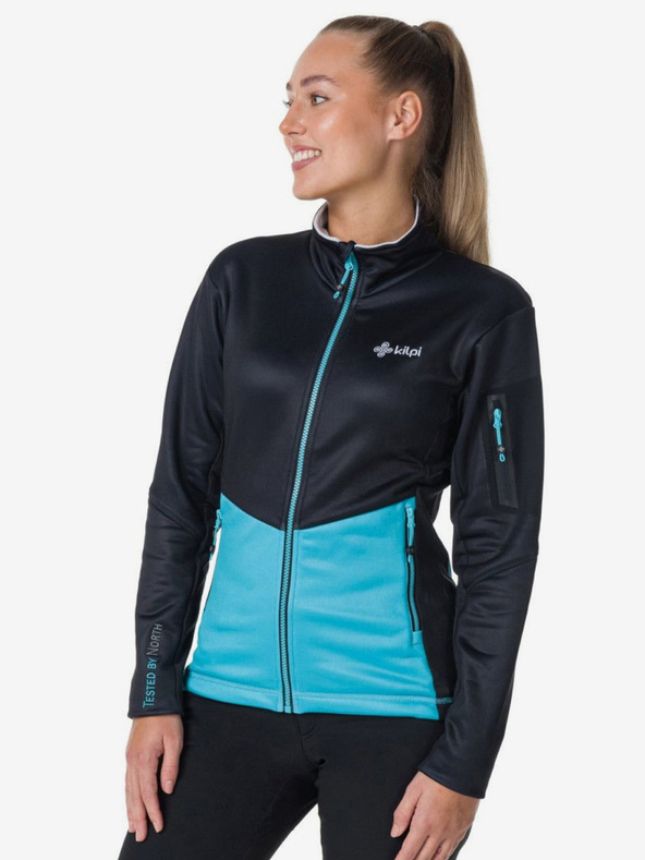 Kilpi Felpa funzionale con cappuccio nera e blu da donna Kilpi TEAM FLEECE-W
